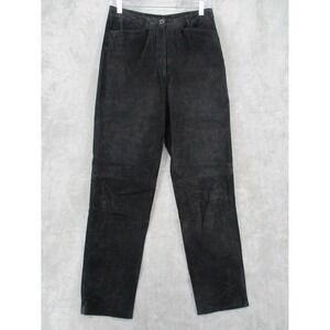 Vintage Yvonne Marie Pants Womens 8 Genuine Suede Leather Straight Leg Western